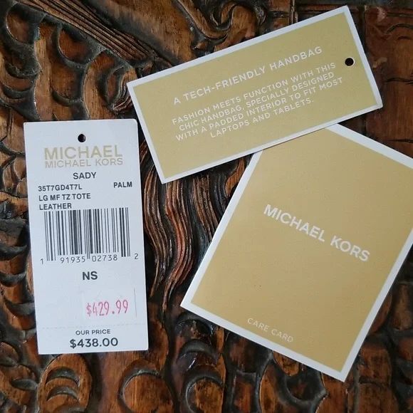 MICHAEL KORS Large MF TZ Tote Leather Palm GREEN - Picture 11 of 12